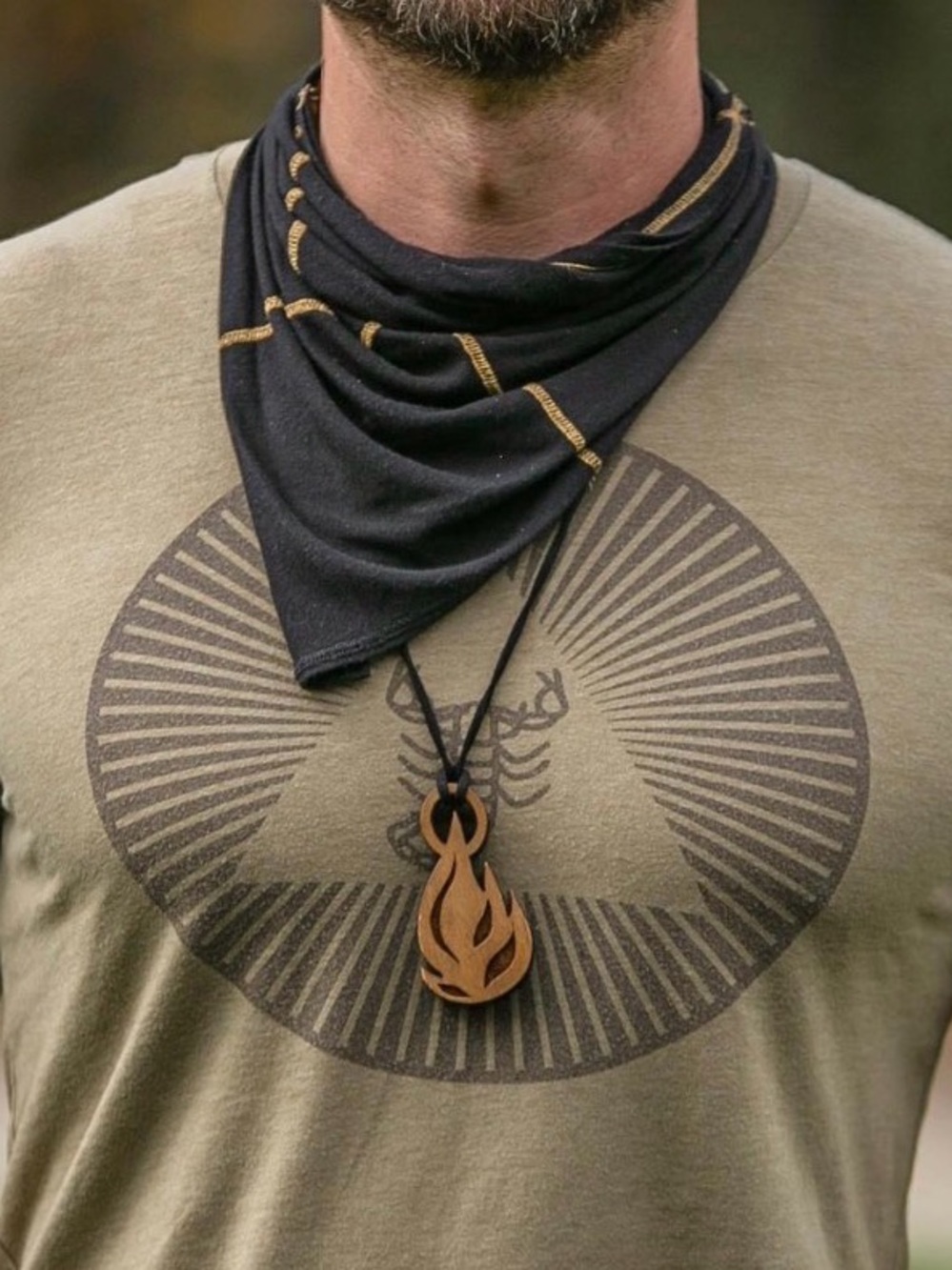 One Golden Thread - Versawrap - luxury bandana scarf - black
